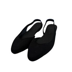 Rothy's Almond Sling Back Flats Womens 6 Black Knit Slip On Shoes